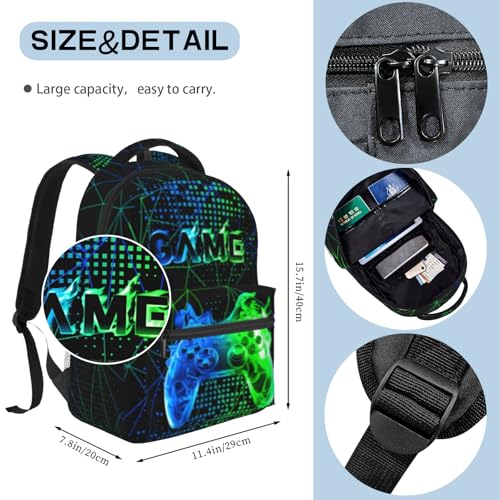 School Backpack For Boys Gaming Boys Backpack Cool Game Bookbag For Kids Children Elementary Middle School Ages 6-18 Video Game Back Pack - color: Game