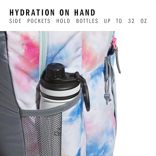 adidas Excel 7 School Backpack for Laptop, Gym and Travel, 34L, Tie Dye Wash Halo Mint Green/Grey/Pulse Magenta Pink/7, OSFA - color: Tie Dye Wash Halo Mint Green/Grey/Pulse Magenta Pink/7, size: One Size