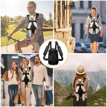 YUDODO Pet Dog Carrier Backpack Adjustable Dog Front Carrier, Legs Out Easy-Fit Dog Travel Backpack Carrier for Hiking Camping for Small Medium Dogs Cats and Rabbit (Small (Pack of 1), A-Black) - color: A-Black