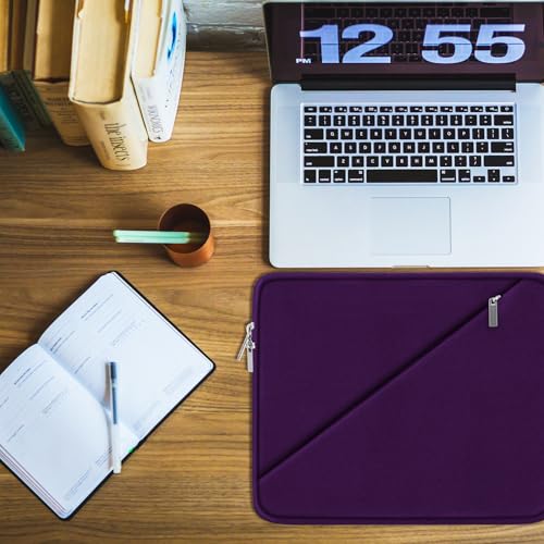 Laptop Case 15.6 inch, Traveling Carrying Computer Bag with Zippered Pocket, Shockproof Protective Laptop Sleeve Compatible for Apple Notebook, HP, Dell, Acer, Asus, Lenovo, Purple - color: Purple, size: 15.6 inch