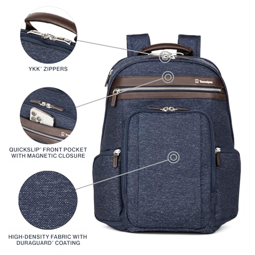Travelpro Platinum Elite Business Laptop Travel Backpack, Fits up to 16 Inch Laptop, Water Resistant, Men and Women, True Navy Blue - color: True Navy Blue, size: 17.5 inches