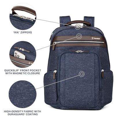 Travelpro Platinum Elite Business Laptop Travel Backpack, Fits up to 16 Inch Laptop, Water Resistant, Men and Women, True Navy Blue - color: True Navy Blue, size: 17.5 inches
