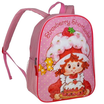 AI ACCESSORY INNOVATIONS Strawberry Shortcake Kids Backpack, 15" Elementary School Girls Book Bag with Padded Straps, Pink - color: Strawberry Shortcake