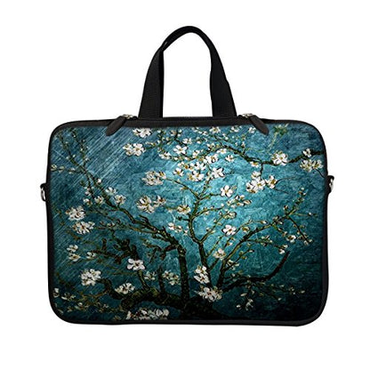 13.3 Inch Neoprene Laptop Sleeve Bag Carrying Case with Hidden Handle Design Compatible with MacBook Air Ultrabook, Chromebook - Almond Blossoming - color: 3005, size: 13 - 13.3 Inch