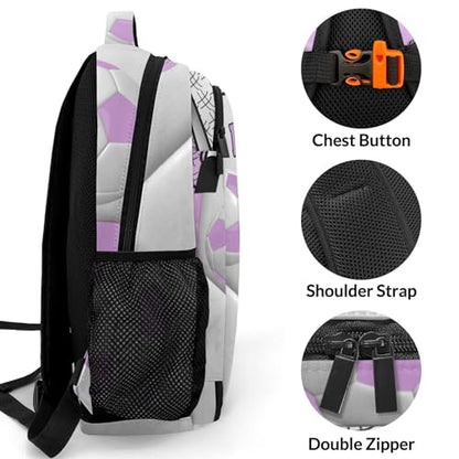 Personalized Name 16.5 Backcpack Sport Ball Athlete Player Soccer Light Purple Toddler Backpack for School Gym Girls Boys Elementary Kids Backpack - color: Light Purple