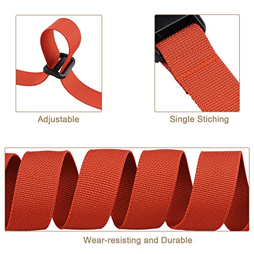 MAGARROW 78" x 1" Strap Buckle Packing Straps Adjustable 1-Inch Belt - color: Dark orange 6.5 feet Long (4-PCS)