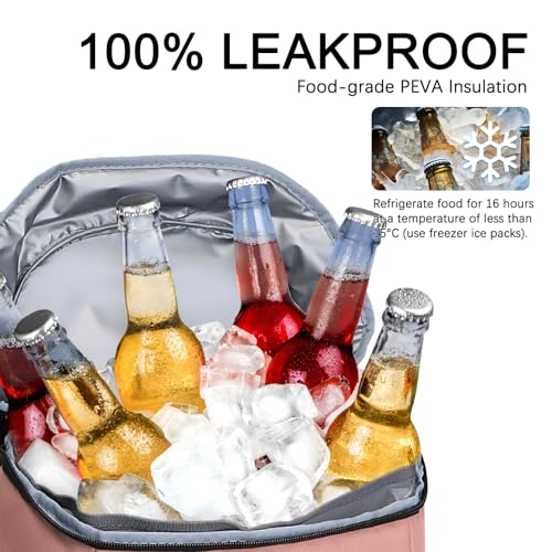 Cooler Backpack Insulated Leak Proof,Small Soft Coolers Bag for Men and Women Camping,Travel,Beach,Hiking,Picnic - color: Light Pink