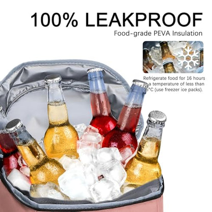 Cooler Backpack Insulated Leak Proof,Small Soft Coolers Bag for Men and Women Camping,Travel,Beach,Hiking,Picnic - color: Light Pink