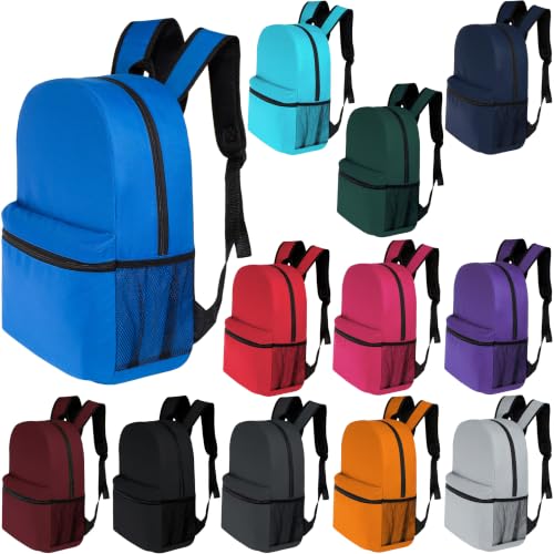 17" School Backpacks for Kids - Backpacks in Bulk for Elementary, Middle, and High School Students in Assorted Colors - color: Assort Colors 12