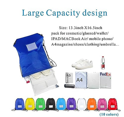 Drawstring Backpack Bulk 30 Packs Draw String Bags for Gym Sports Trip Pedestrianism Cinch Sack DIY for Women Men with Memo Card (pink) - color: Pink