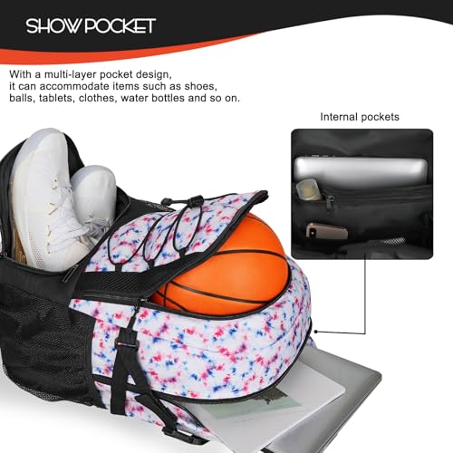 Goloni 40L Basketball Bag,Large Basketball Backpack with Ball Compartment & Shoe Compartment,Backpack for Soccer,Volleyball - color: Fireworks Display