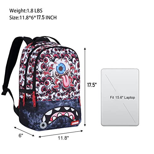 Graffiti Backpack for School, 20L Casual Daypack, Designer Laptop Backpack for 15.6 Inch Laptop - color: Multicolor
