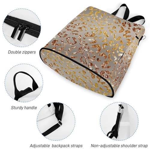 Women Fashion Backpacks Grey Gradient Leopard Print Handbags for Women Anti Theft Fashion Back Pack Shoulder Bag - color: Grey Gradient Leopard Print, size: No Custom