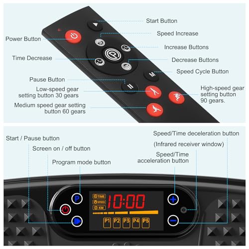SoftGym Waver Vibration Plate Exercise Machine for Lymphatic Drainage Weight Loss,120 Speed Levels Vibrating Platform with Resistance Bands,Full-Body Workout Equipment for Muscle Activation - style: Slim- Black