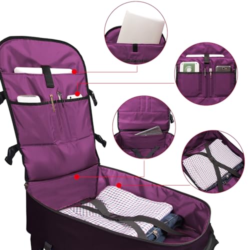 Lightweight Travel Backpack Hiking Daypack Laptop Bookbag, 17L Carry-on Personal Item Weekender Overnight Bag Unisex, Eggplant - color: Eggplant