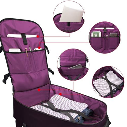 Lightweight Travel Backpack Hiking Daypack Laptop Bookbag, 17L Carry-on Personal Item Weekender Overnight Bag Unisex, Eggplant - color: Eggplant