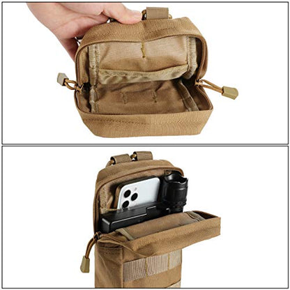 FRTKK 2 Pack Molle Pouches - Tactical Compact Water-Resistant EDC Pouch Bag Small Utility Pouch - color: 2 Pack-ACU 3