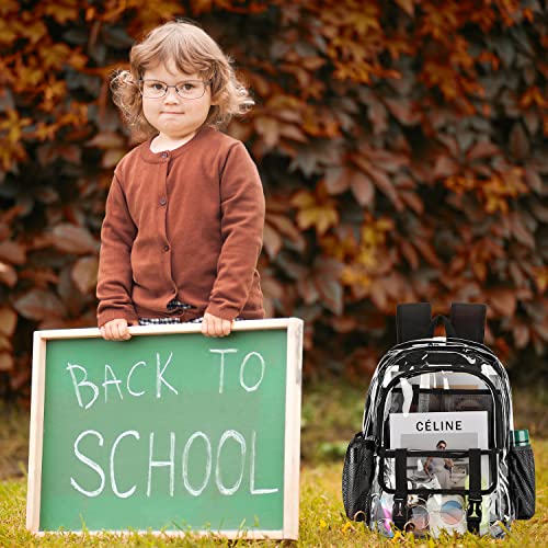 Clear Backpack, Large Clear Bag Stadium Heavy Duty PVC Transparent See Through Backpacks for Boys Girls, College, Work, Black - color: Black