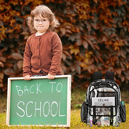 Clear Backpack, Large Clear Bag Stadium Heavy Duty PVC Transparent See Through Backpacks for Boys Girls, College, Work, Black - color: Black