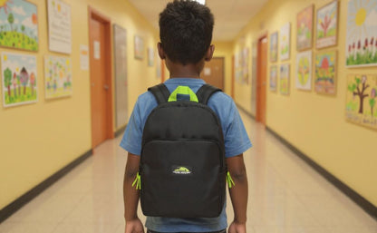 Trail maker 15 Inch Backpack for Kids, Preschool, Elementary & Middle School Students – Spacious Bookbag with Large Front Pocket, Adjustable Straps, Fits up to 13 Inch Laptop (Black Neon) - color: Black