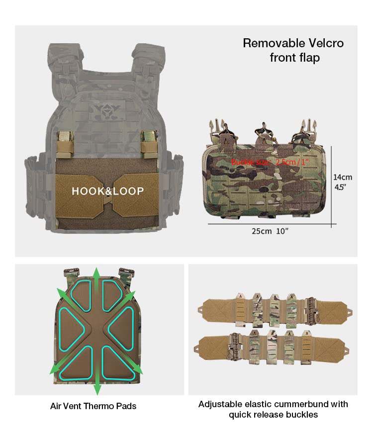 YAY YAKEDA Quick Release Tactical Laser-Cutting Vest Multicam Lightweight Vest - color: Mc