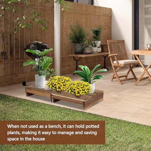 3.4” Height Wood Step Stool, Heavy Duty One-Step Foot Stool with No Slip Pads, 400 Lb Waterproof One Step Stool for Adults, Bathroom Sink Stepping, Balcony Plant Stand - size: 3.4 In Height