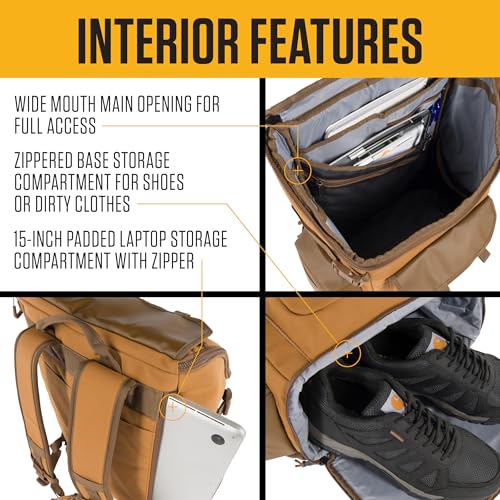 Carhartt 35L Nylon Workday Backpack, Durable Water-Resistant Pack with 15" Laptop Sleeve and Adjustable Shoulder Straps, Tarmac - color: Tarmac