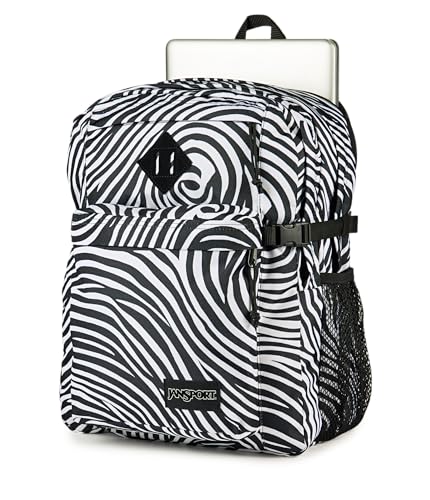 JanSport Main Campus Backpack - Travel or Work Backpack with 15-Inch Laptop Sleeve and Dual Water Bottle Pockets, Surreal Swirlies - color: Surreal Swirlies