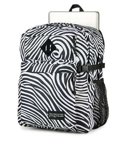 JanSport Main Campus Backpack - Travel or Work Backpack with 15-Inch Laptop Sleeve and Dual Water Bottle Pockets, Surreal Swirlies - color: Surreal Swirlies