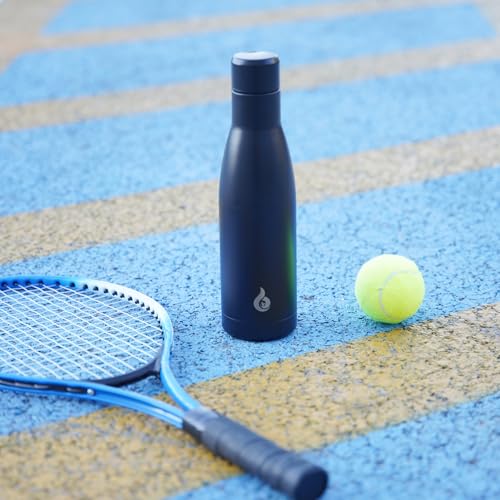 BJPKPK 12 oz Small Water Bottle, Reusable Insulated Stainless Steel Flask - color: Midnight Black, size: 12 Ounces