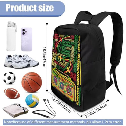 18.5in Basketball Backpack Basketball Bag with Shoe Compartment & Ball Holder, Waterproof Bag for Soccer Volleyball - color: Colorful Music Text Print