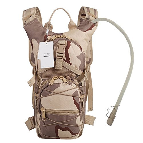 Hydration Backpack with 3L Water Bladder for Hiking and Climbing - color: Desert Camo