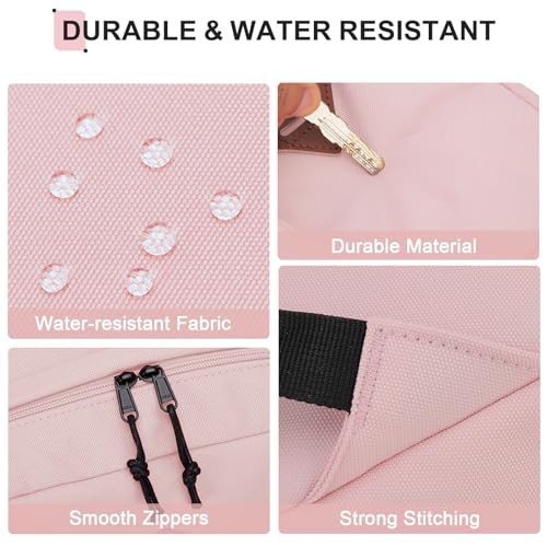 VX VONXURY Backpack for Men Women, Lightweight Kids School Bag, Classic Basic Laptop Bookbag for College Work Travel Hiking - color: Pink