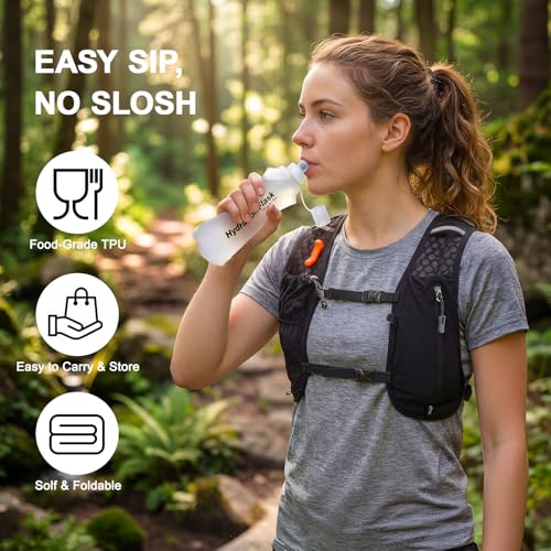KUYOU Running Vest for Women & Men, Lightweight Hydration Backpack with 2L Water Bladder, Water Backpack for Trail Running, Hiking, Cycling & Marathon - color: Black-2L