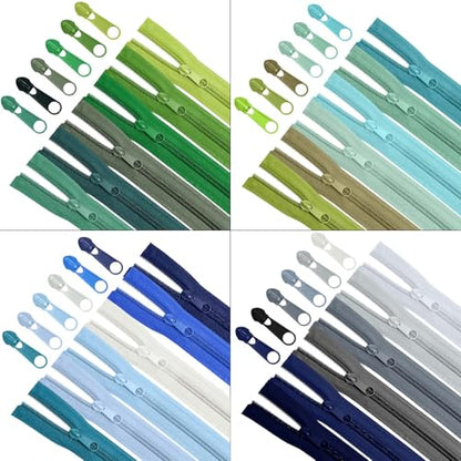Syhood 24 Colors Zipper Repair Kit, #5 Nylon Coil Sewing Zippers Sewing Supplies Zipper Tape Zippers by The Yard with 96 Pcs Zip Pulls Sliders Purse Hardware for Bags Making(24yard,Gradient) - color: Gradient