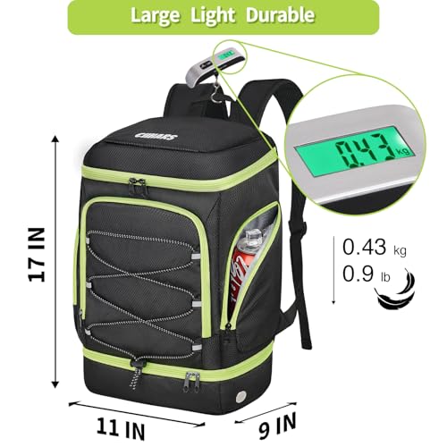 Soccer Backpack,Soccer Bag with Ball Holder and Shoe Compartment - color: sport soccer bag 2025 BLACK GREEN