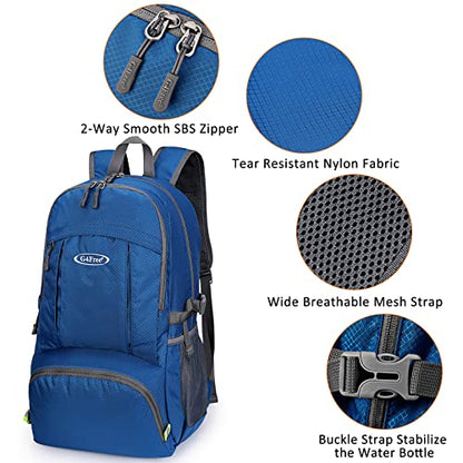 G4Free 40L Lightweight Packable Hiking Backpack, Waterproof Travel Daypack - color: Dark Blue