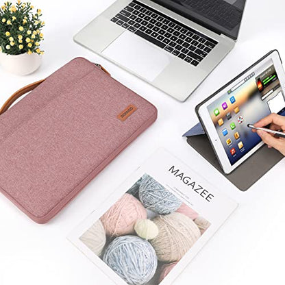 DOMISO 17 inch Laptop Sleeve Protective Case Cover Compatible with 17-17.3 inch HP Dell ASUS Lenovo Chromebook,Waterproof Computer Cases Bag with Handle,Pink - color: Pink, size: 17" for Laptop