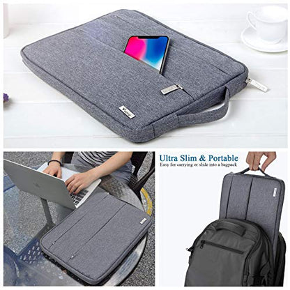 Voova Laptop Sleeve Carrying Case 13 13.6 Inch Compatible with MacBook Air 13 M1/M2/M3/M4, MacBook Pro 13/14, IPad Pro 13, Waterproof Slim Computer Cover Bag, Grey - color: Grey, size: 12.6-13.6 Inch