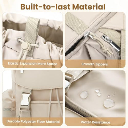 Diaper Bag Backpack with Changing Pad, Pacifier Case & Stroller Straps, Insulated Pockets Water Resistant Travel Essentials Baby Bag Multipurpose Travel Back, Big Storage in a Small Footprint - color: Khaki Gray