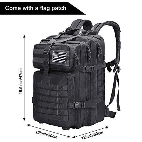 Prospo Military Tactical Backpack Large Fishing Tackle Backpack 3 Day Assault Survival Pack Molle Bag for Men - color: Black