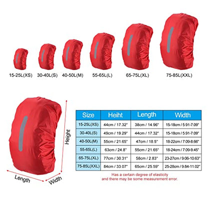 PATIKIL Waterproof Backpack Rain Cover, Non-Slip Backpack Cover with Vertical Reflective Strap Stay Dry for Hiking, Camping, Hunting - color: Red, size: Medium