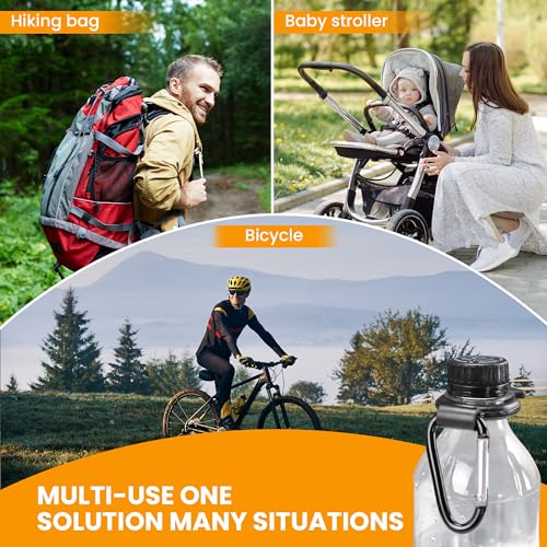 Iconikal 2-Pack Water Bottle Holder, Rubber Grip, Aluminum Carabiner, Travel Accessory