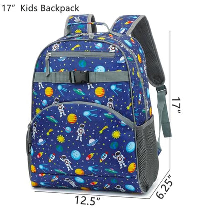 FlowFly Kids Backpack for Toddler Boys Girls, Simple Lightweight Bookbag for Daycare Kindergarten Elementary School Travel, Small Modern Bag (Large, Astronaut) - color: Astronaut, style: Kids Large: 17l