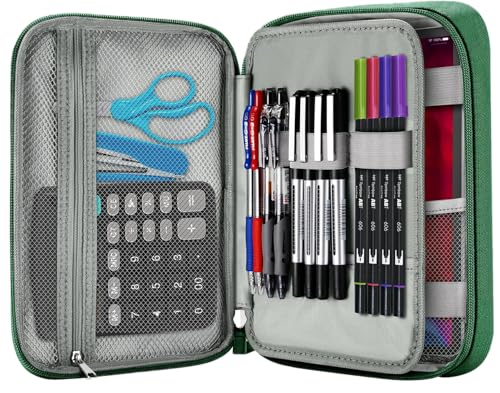 Zannaki Big Capacity Storage Pouch Marker Pen Pencil Case Simple Stationery Bag Box Art Tool & Sketch Storage Boxes for Bullet Journal Middle High School Office College Student Girl Women Adult Teen - color: GREEN