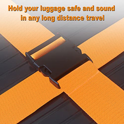 Luggage Straps for Suitcases TSA Approved Travel Belt 4 Pack by Chelmon(Orange) - color: Orange