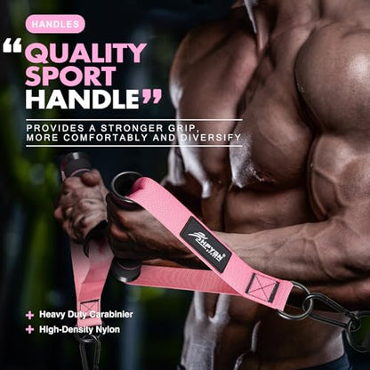 HPYGN Exercise Handle, Replacement Fitness Equipment for Pilates, Yoga, Strength Trainer, Pull Down Home Gym Red, Grey, Blue Working Out Handle - color: Pink