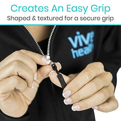 Vive Zipper Pulls Replacement (10 Pack) - Helper Grip Fix for Clothes, Shoes, Purse, Handbag, Luggage, Jacket, Backpack, Boot - Universal Easy Gripper Puller - Set of Plastic Repair Tabs Dexterity Aid