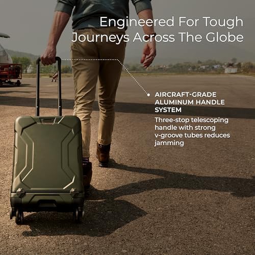 Briggs & Riley 21 Inch International Carry-On Luggage with Wheels - Small Rolling Hard Shell Heavy Duty Suitcase with Laptop Compartment - 360 Spinner Wheels - Torq Collection - Ocean - color: Ocean, size: 21"