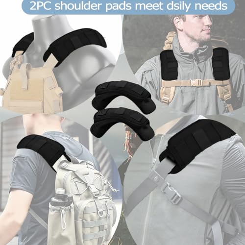 ZINMARK 2Pcs Thick Cushioned Shoulder Pads, Anti-Slip Design and Breathable Mesh Pads for Shoulder Strap,Soft and Comfortable - color: Black